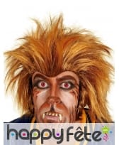 Perruque crinière marron de loup-garou adulte