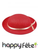 Petit chapeau melon rouge pour adulte, image 1