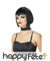 Perruque carré noir frange en pointe
