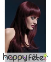 Perruque cerise noire avec frange effilée