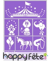 Pochoirs cirque pour maquillage, Grim Tout