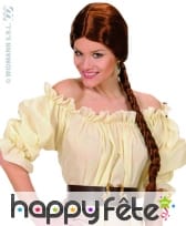 Perruque chatelaine rousse avec tresse