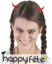 Petites cornes rouges sur barrettes, image 1