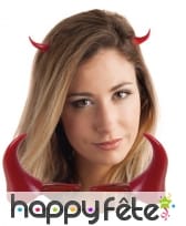 Petites cornes rouges sur barrettes, image 2