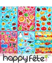 Planche de 18 pièces stickers décoration assorti