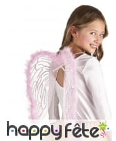 Paire d'ailes roses de 40x33cm pour enfant