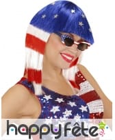 Perruque drapeau amérique pour femme