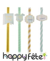 Pailles de baptême, garçon