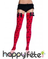 Paire de bas coccinelle avec noeud noir