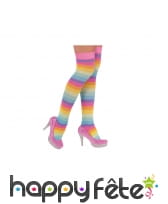 Paire de bas de clown rayés pastels