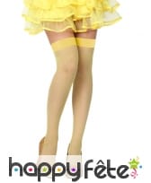 Paire de bas jaune résilles fines