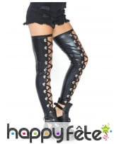 Paire de bas noirs sans pieds avec laçage, adulte, image 2