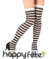 Paire de bas rayés blancs et noirs, image 1