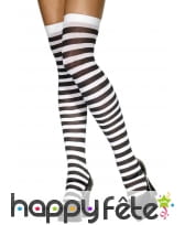 Paire de bas rayés blancs et noirs