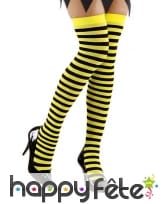Paire de bas rayés jaunes et noirs