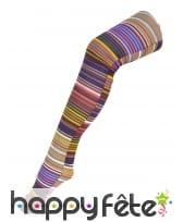 Paire de bas rayés multicolore