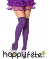 Paire de bas violet opaque autofixant