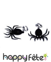 Paire de boucles d'oreilles araignées noires, image 1