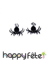 Paire de boucles d'oreilles araignées noires