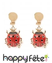Paire de boucles d'oreilles coccinelles