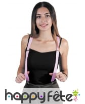 Paire de bretelles rose clair