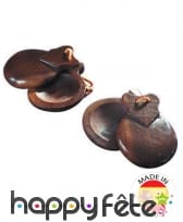 Paire de castagnettes en bois