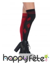Paire de chaussettes hautes arlequin noir et rouge, image 1