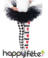 Paire de collants arlequin reine de coeur enfant