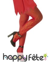 Paire de collants rouges décorés de flammes