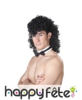 Perruque de chipendale, boucles serrées noires