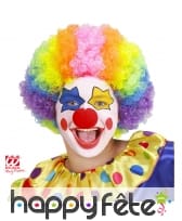 Perruque de clown pour enfant, multicolore