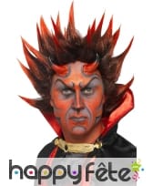 Perruque de diable noire et pique rouge