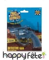 Pistolet de détective en plastique bleu, image 1
