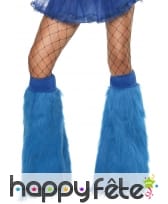 Pattes d'éléphant fluo en fourrure bleue