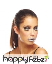 Paire de faux cils argentés unis