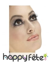 Paire de faux cils argentés