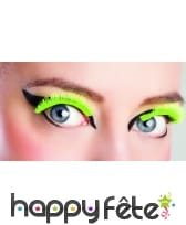 Paire de faux cils jaunes fluos courts