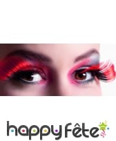 Paire de faux cils noirs et rouges xl