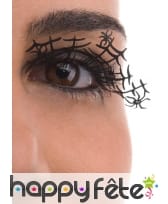 Paire de faux cils noirs toile et araignées