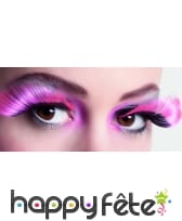 Paire de faux cils roses et noirs xl