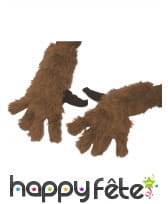 Paire de gants de Rocket Raccoon à poils, adulte