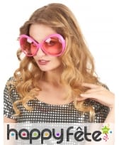Paire de grande lunettes roses effet disco, image 1