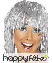 Perruque disco gauffrée argent, image 1