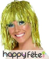 Perruque disco gauffrée or