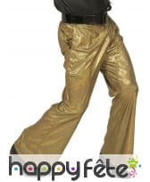 Pantalon doré holographique pour homme