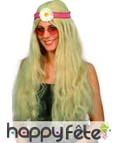 Perruque de hippie mixte blonde et marguerite