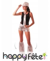 Paire de jambières argentées pailletées, image 2