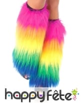 Paire de jambières en poils multicolores, luxe