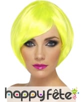 Perruque disco jaune fluo