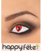 Paire de lentilles coeur rouge